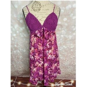 AMBRIELLE - Babydoll Slip Dress Purple Hydrangea Large